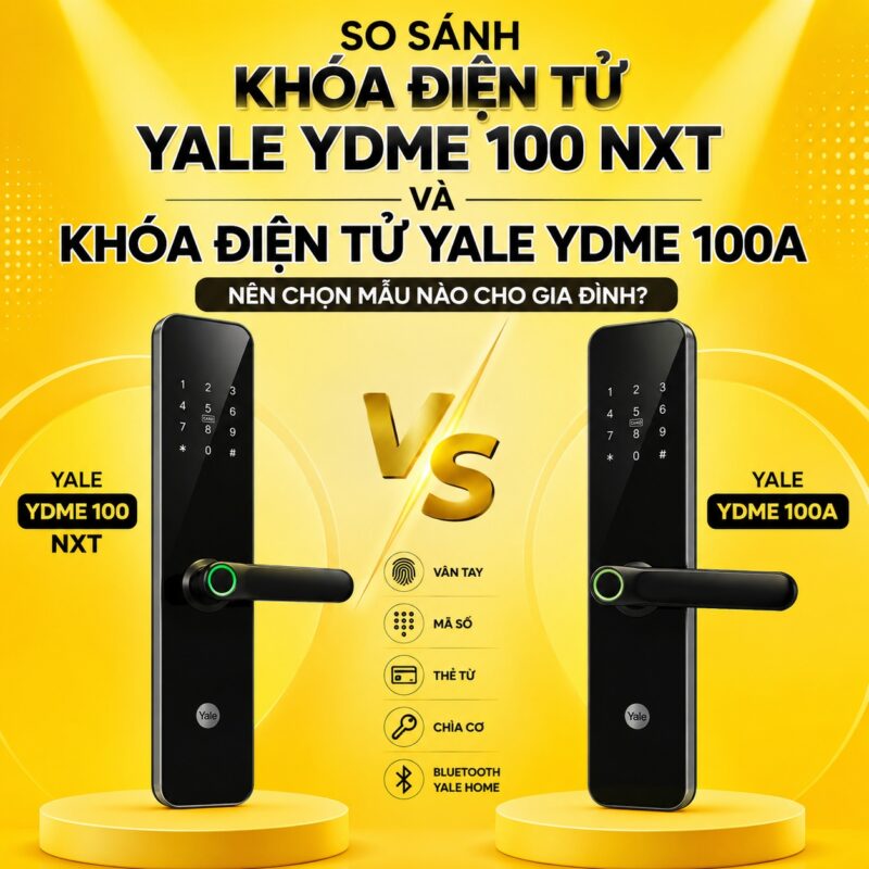 Khoa Dien Tu Yale YDME 100 NXT Va Khoa Dien Tu Yale YDME 100A