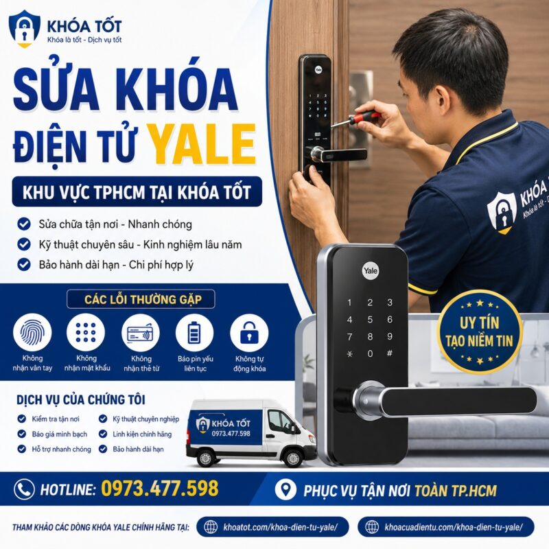 Sửa Khóa Điện Tử Yale Khu Vực TPHCM Tại KHÓA TỐT