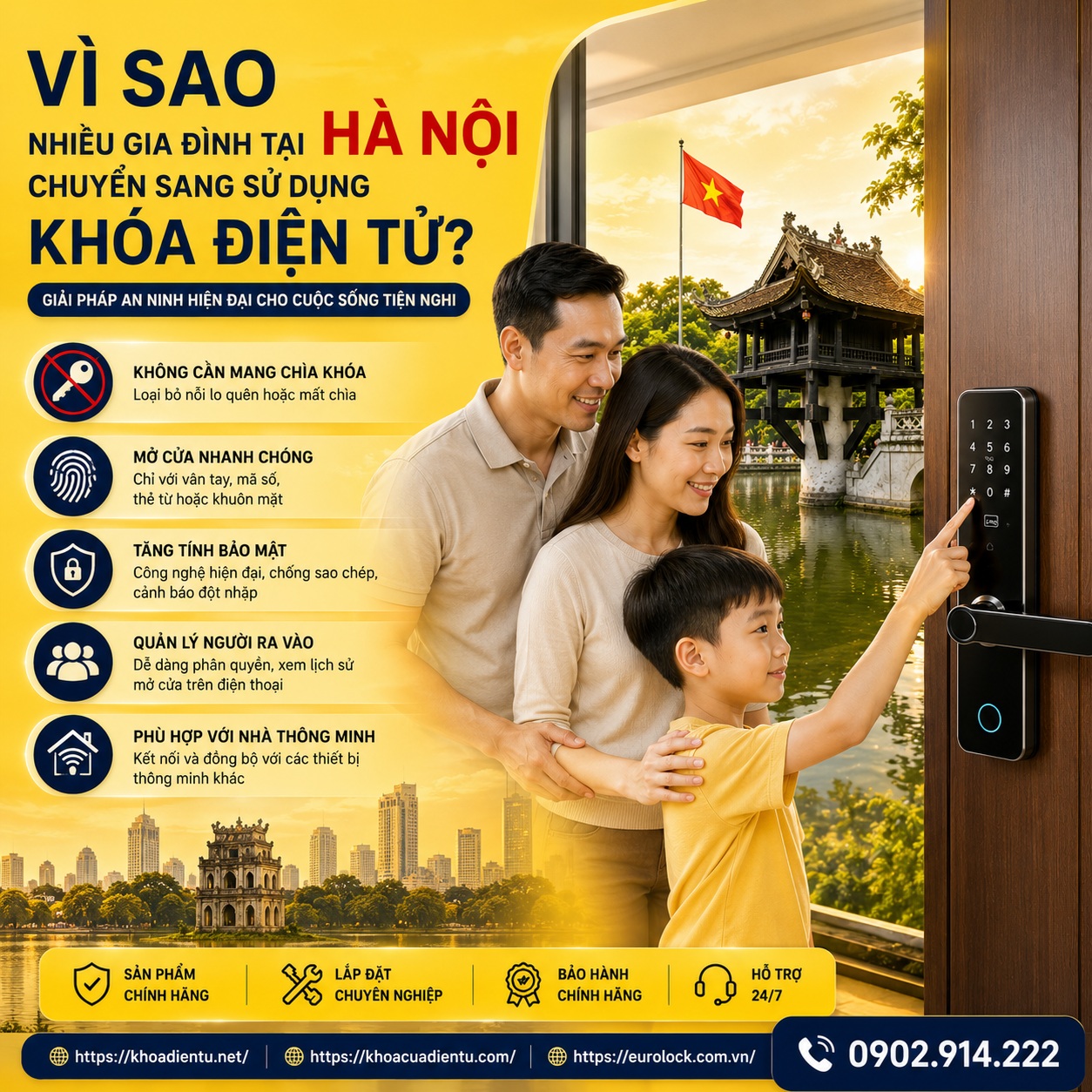 vi sao nhieu gia dinh tai ha noi chuyen sang su dung khoa dien tu
