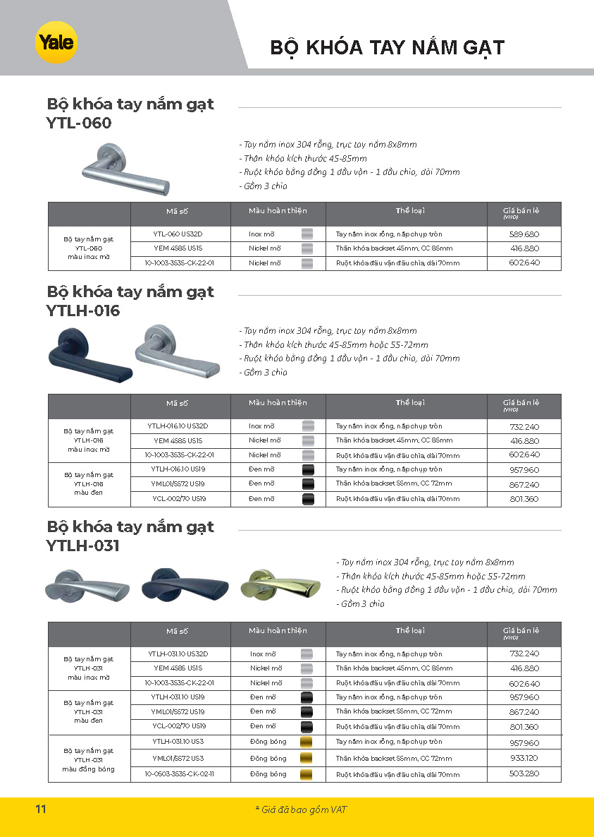 Tay Cầm Yale Tay nam Yale
